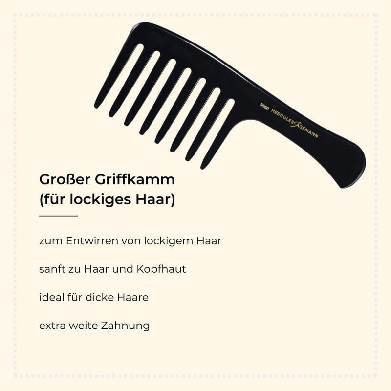Hercules Sägemann Magic Star Wide Tooth Comb - 9 Inches for Curly and Afro Hair - Image 2